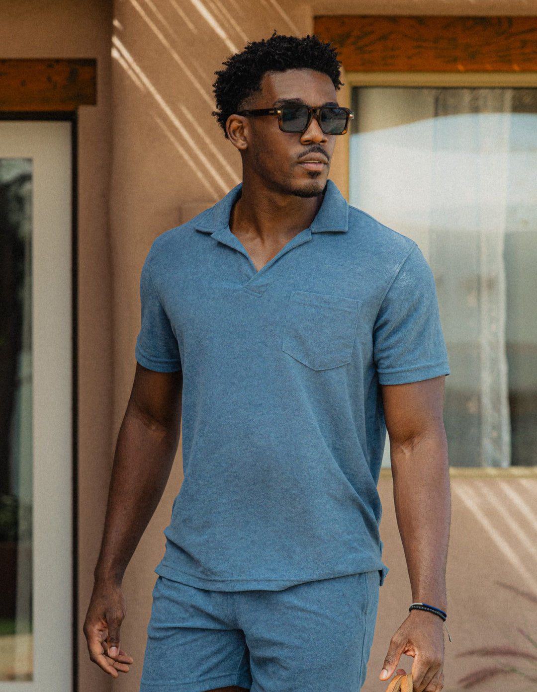 Coastal Terry Polo Denim