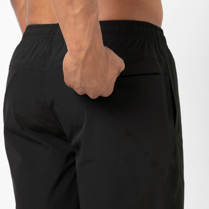 Atlas Short 5 Black close up back zipper pocket