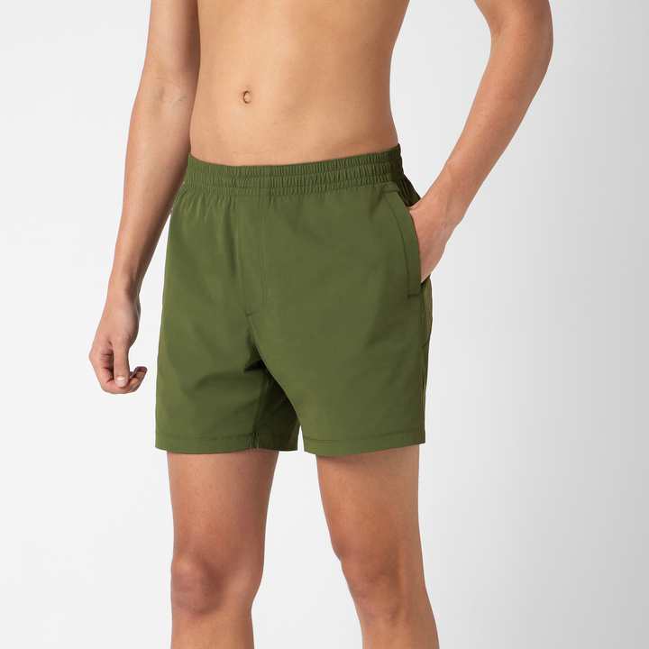 Atlas Short 5 Military Green side on model