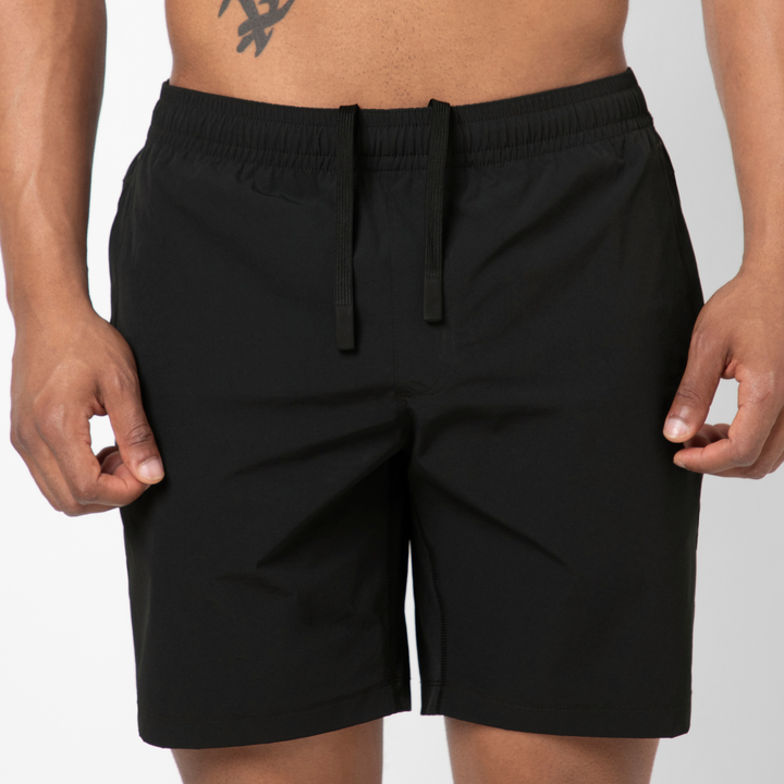 Atlas Short 7 Black close up internal drawstrings