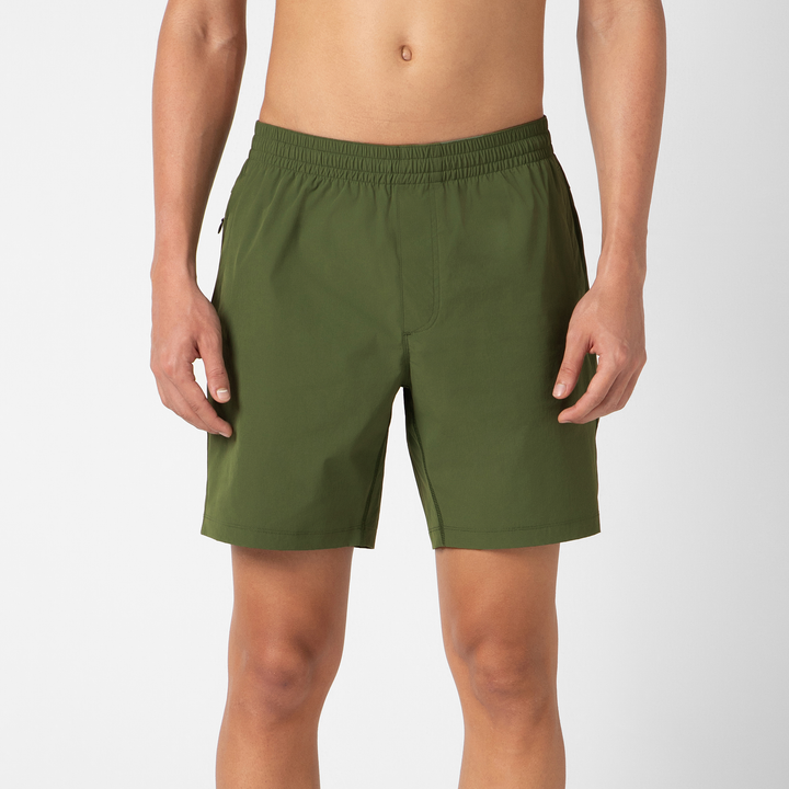 Atlas Short 7 Military Green front on model