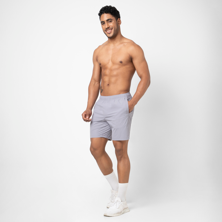 Atlas Short 7 Cloud Purple full body on model