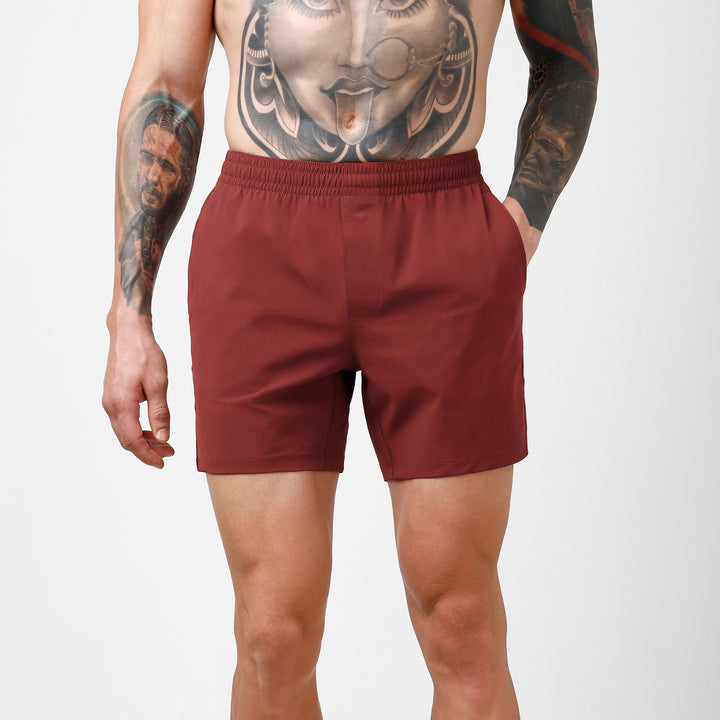 Atlas Short 5.5" Maroon front on model