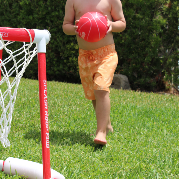 Boys Stretch Swim Bloom on model carrying basketball
