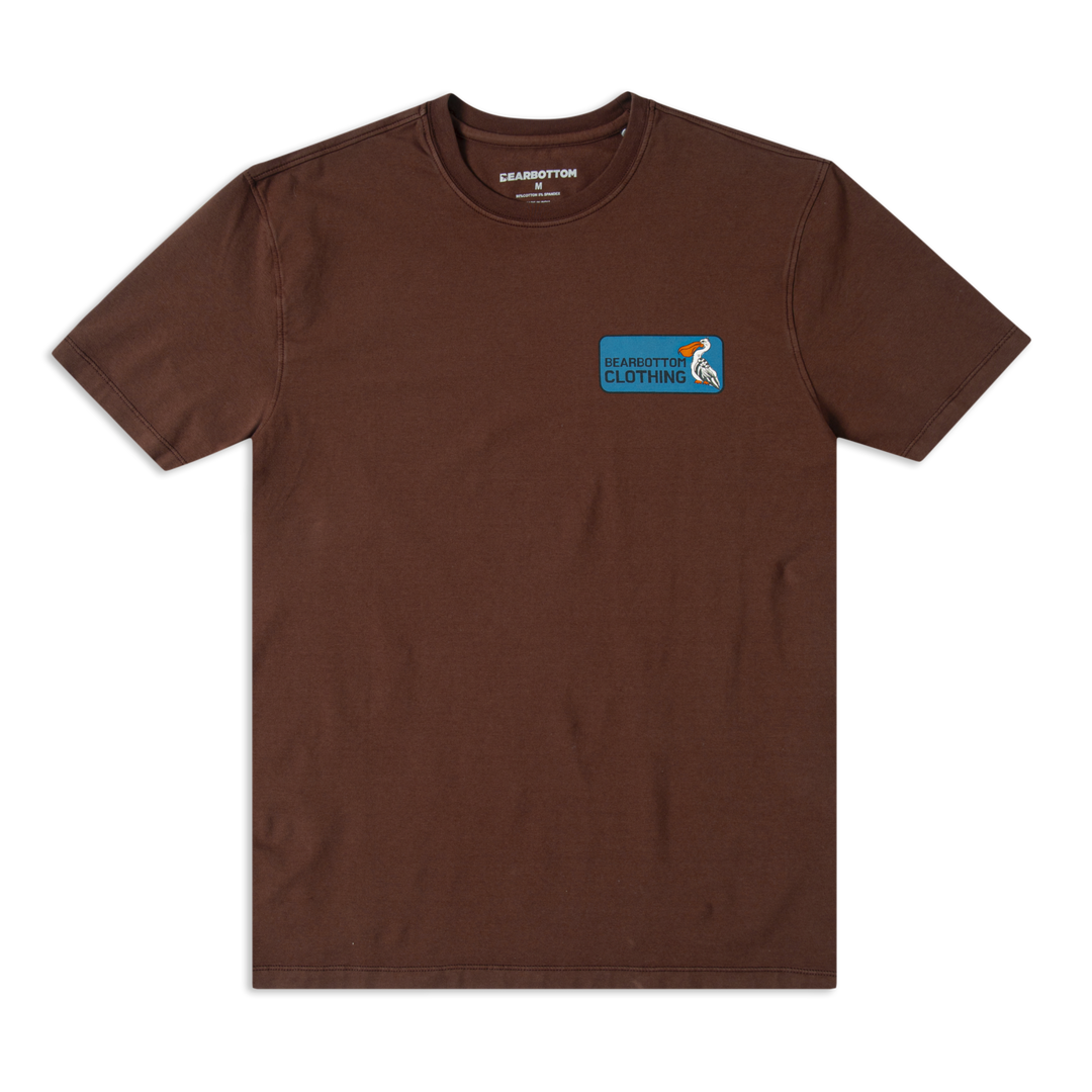 Natural Dye Graphic Tee Brown Pelican back