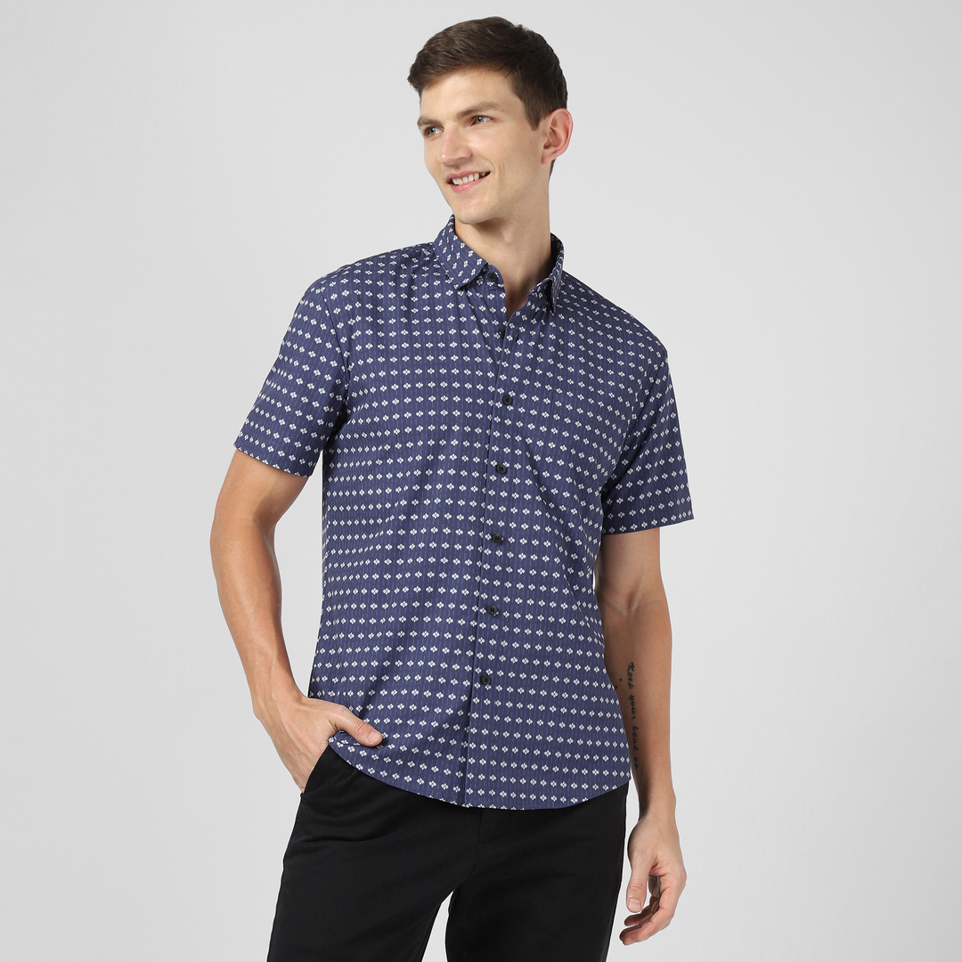 Cabana Shirt Mosaic front on model