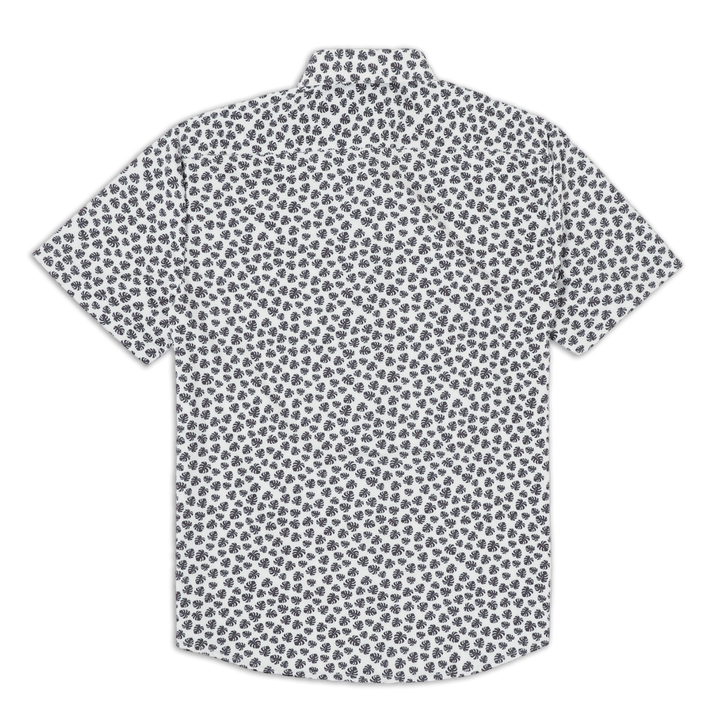 Cabana Shirt Monstera back with short sleeves and collar