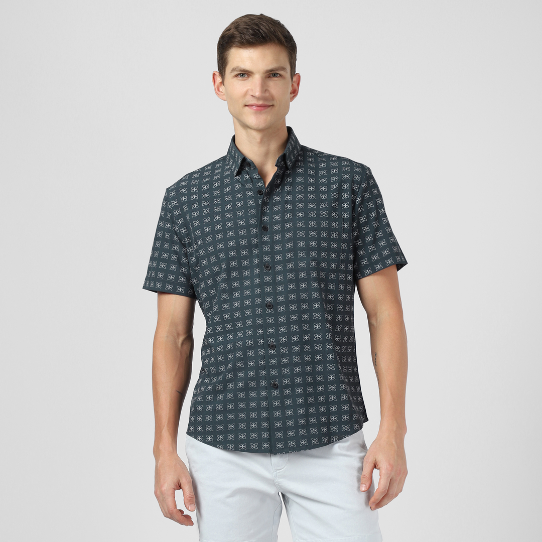 Cabana Shirt Mosaic front on model