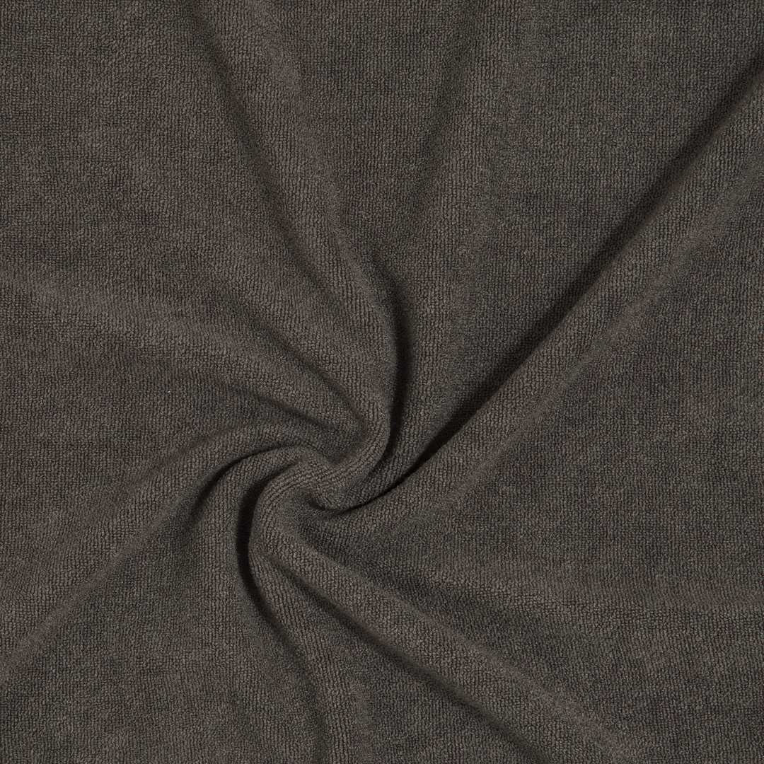 Coastal Terry Polo Dark Grey close up fabric