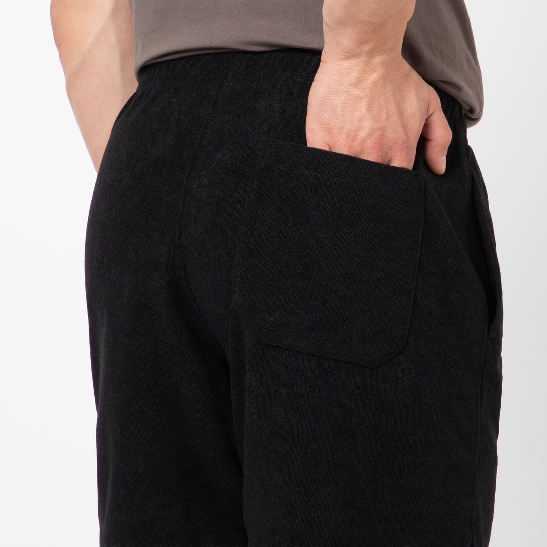 Coastal Terry Short 5 Black close up back pocket