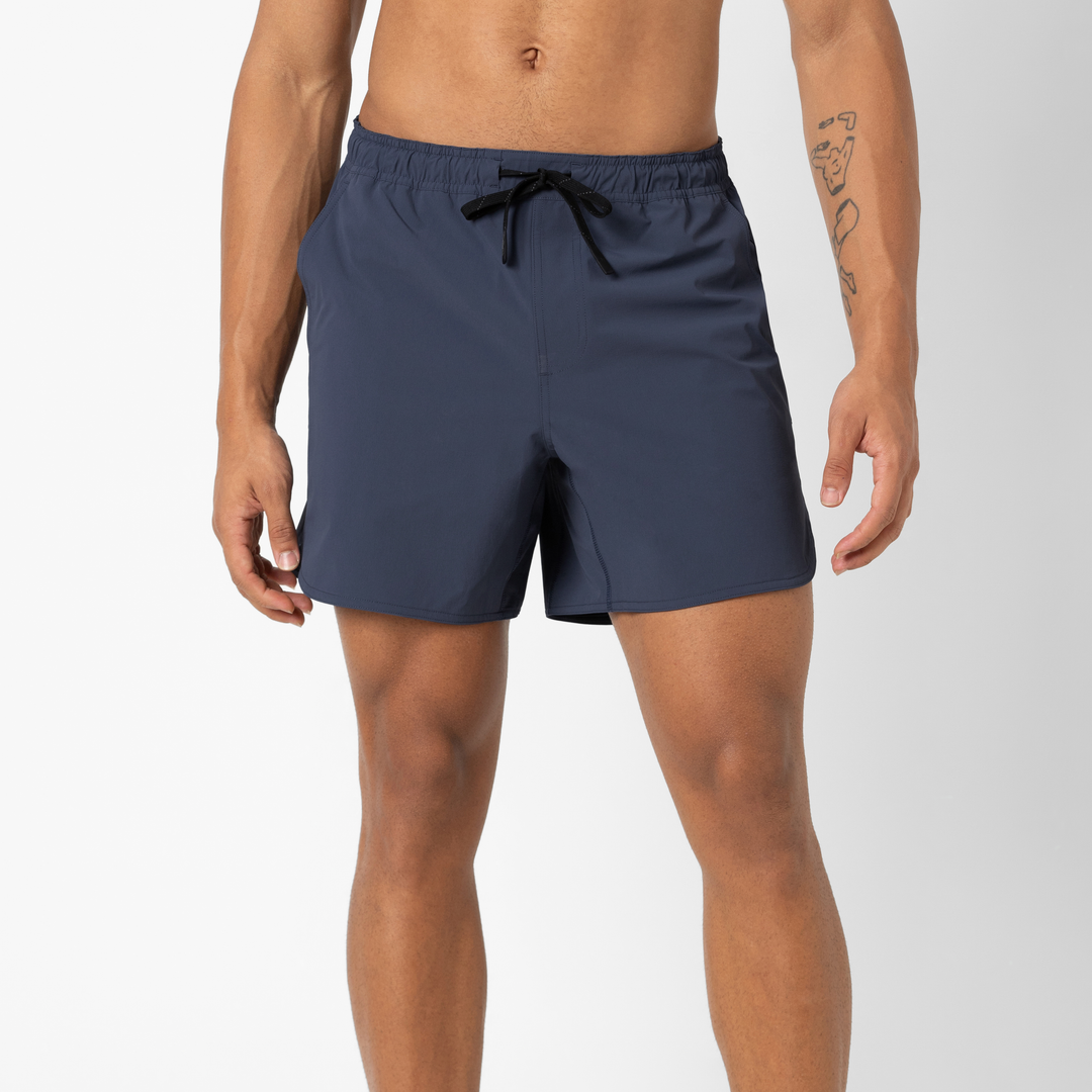 Echo Short 5 Navy Front on Model