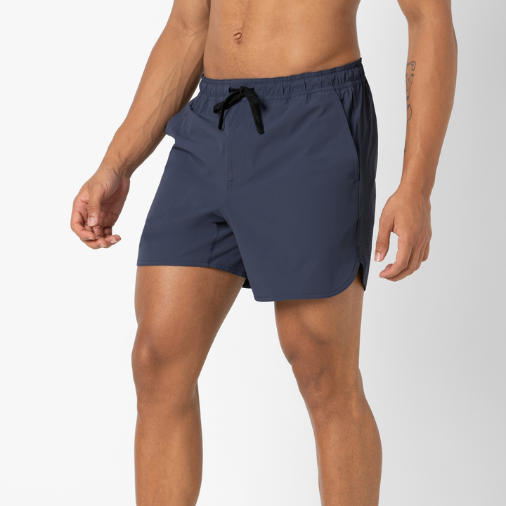Echo Short 5 Navy Side on Model