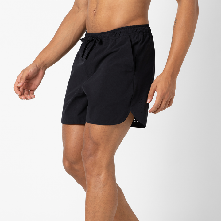 Echo Short Lined 5 Black Side on Model