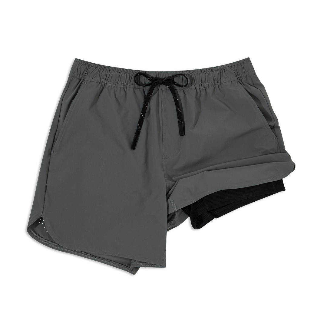 Echo Short Lined 5 Grey Liner Front