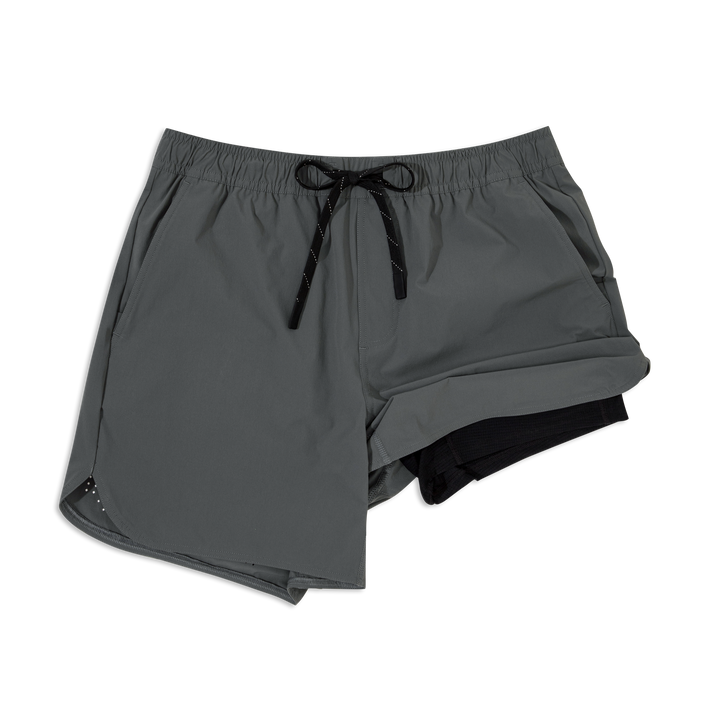 Echo Short Lined 5 Grey Liner Front