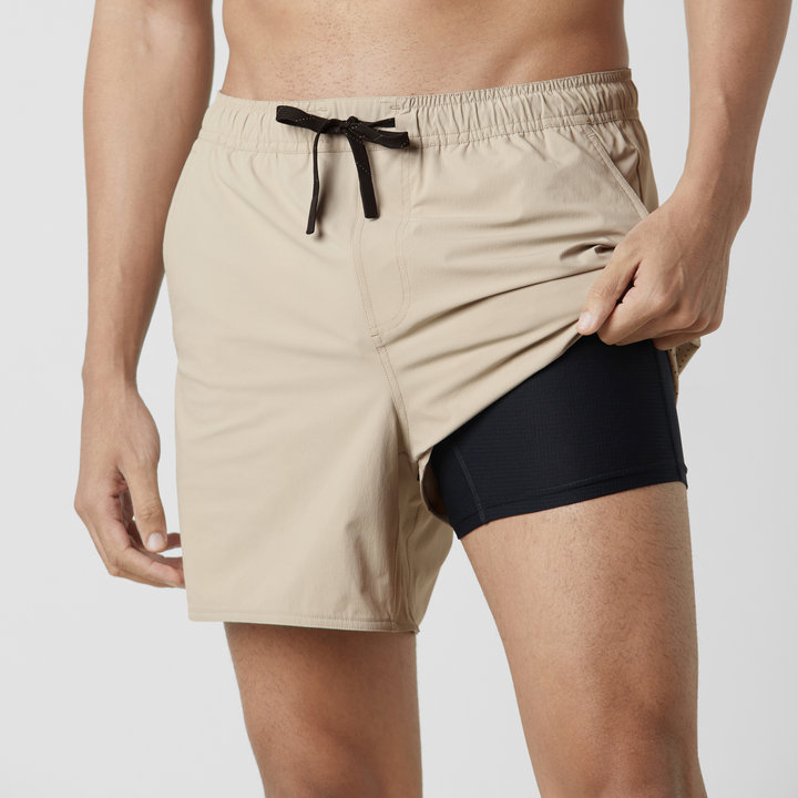Echo Short Lined 5 Khaki Liner