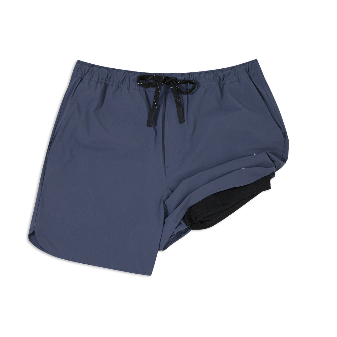 Echo Short Lined 5 Navy Liner Front