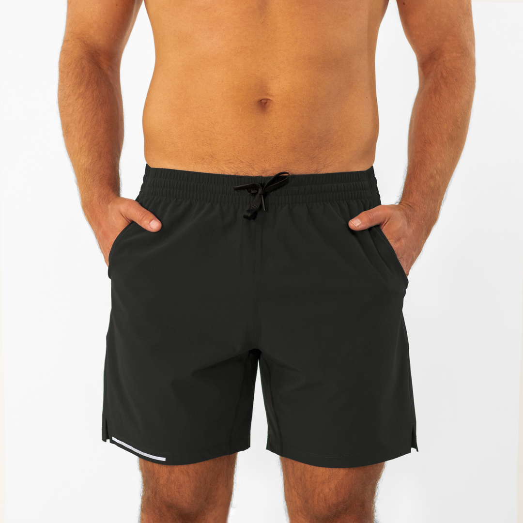 Run Short v2 7" Black front on model