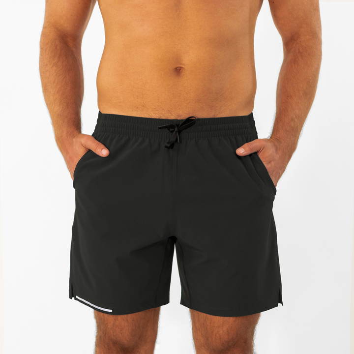 Run Short v2 7" Black front on model