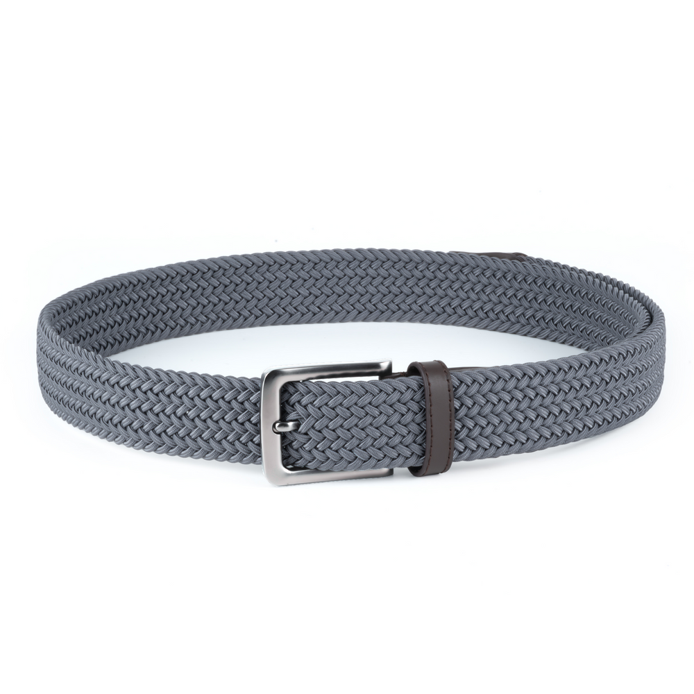 Stretch Woven Belt Grey full belt shown