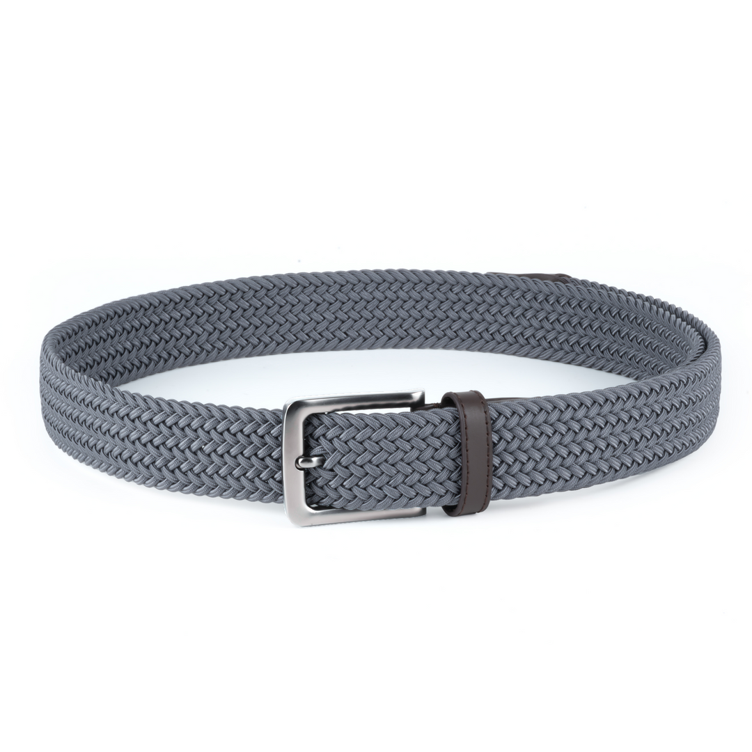 Stretch Woven Belt Grey full belt shown