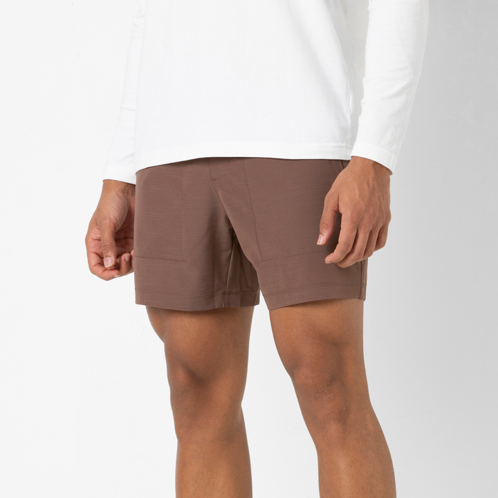 Guide Short 5" Chocolate side on model