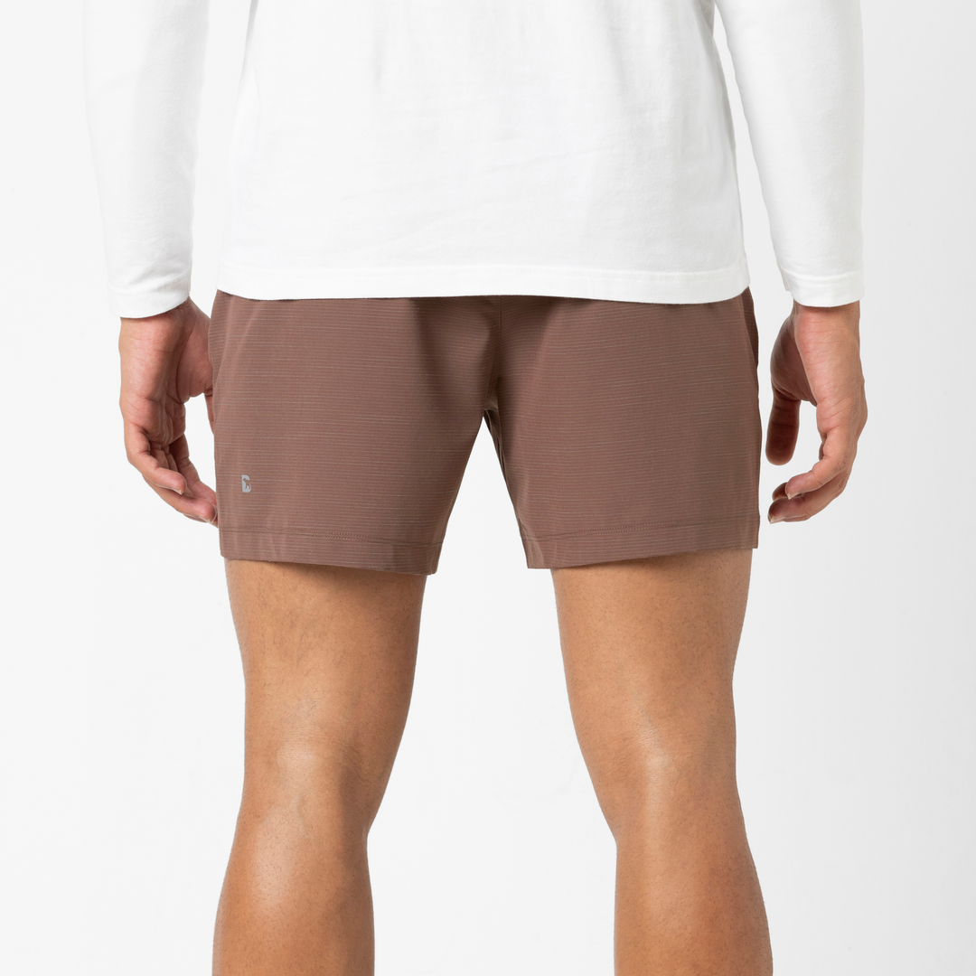 Guide Short 5" Chocolate back on model