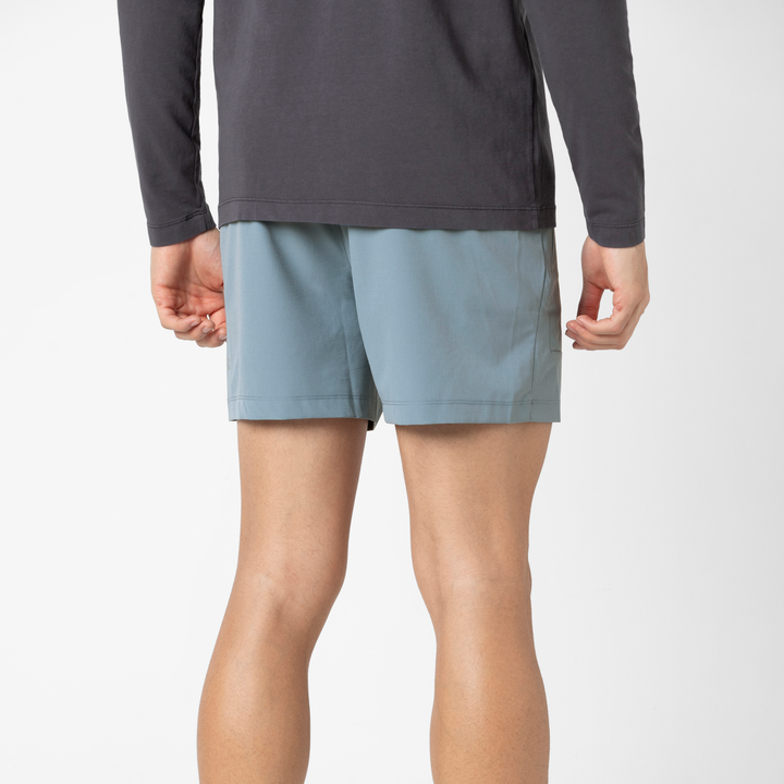 Guide Short 5" Dusty Blue back on model