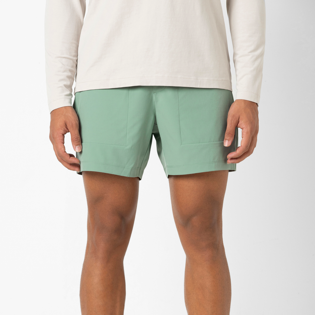 Guide Short 5" Light Green front on model