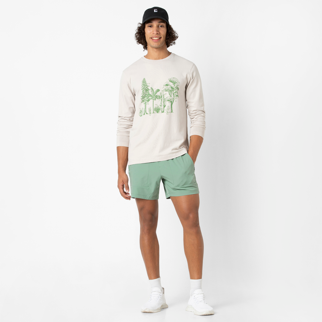Guide Short 5" Light Green full body on model