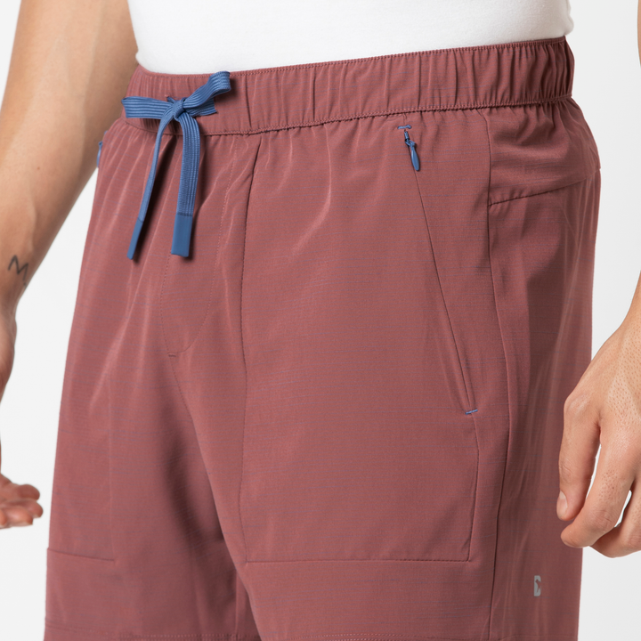 Guide Short 5" Red close up front on model