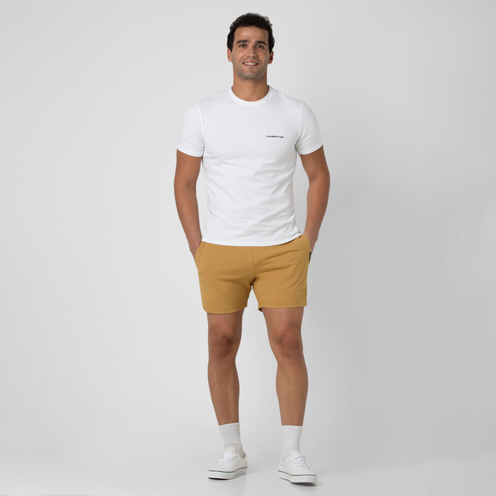 Lounge Short 5.5" British Khaki full body on model