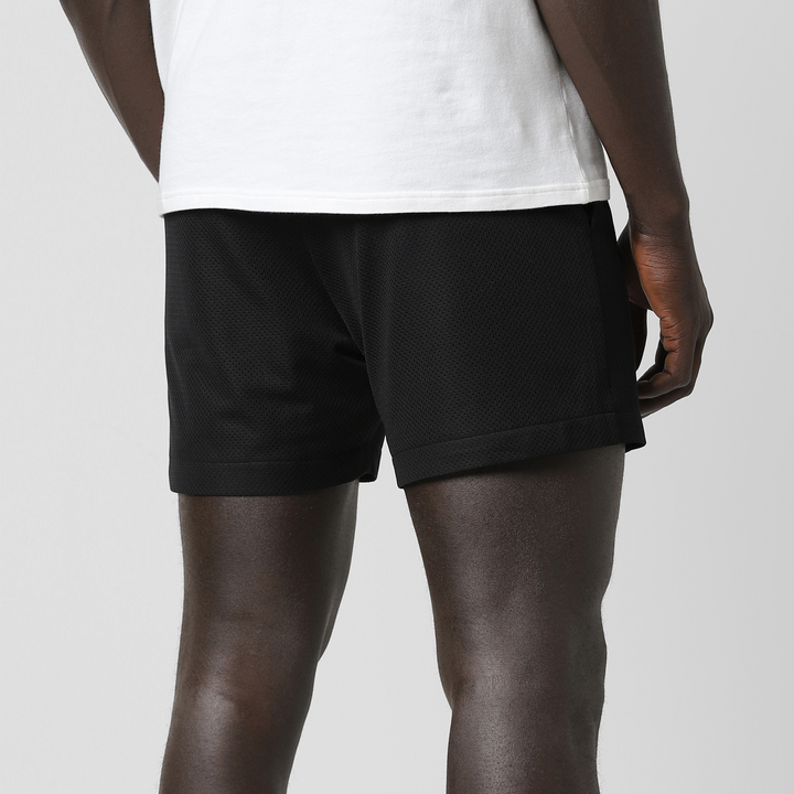 Mesh Short 5.5" Black back on model