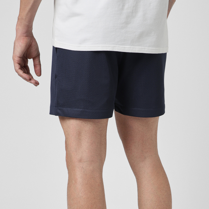 Mesh Short 5.5" Navy back on model