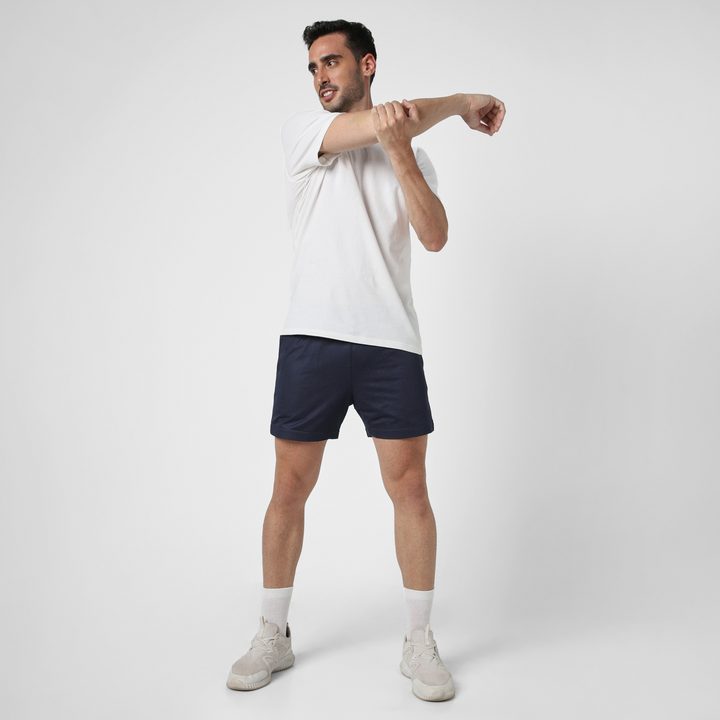 Mesh Short 5.5" Navy full body on model