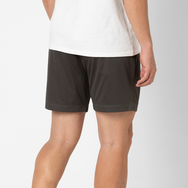 Mesh Short 5.5" Coal back on model
