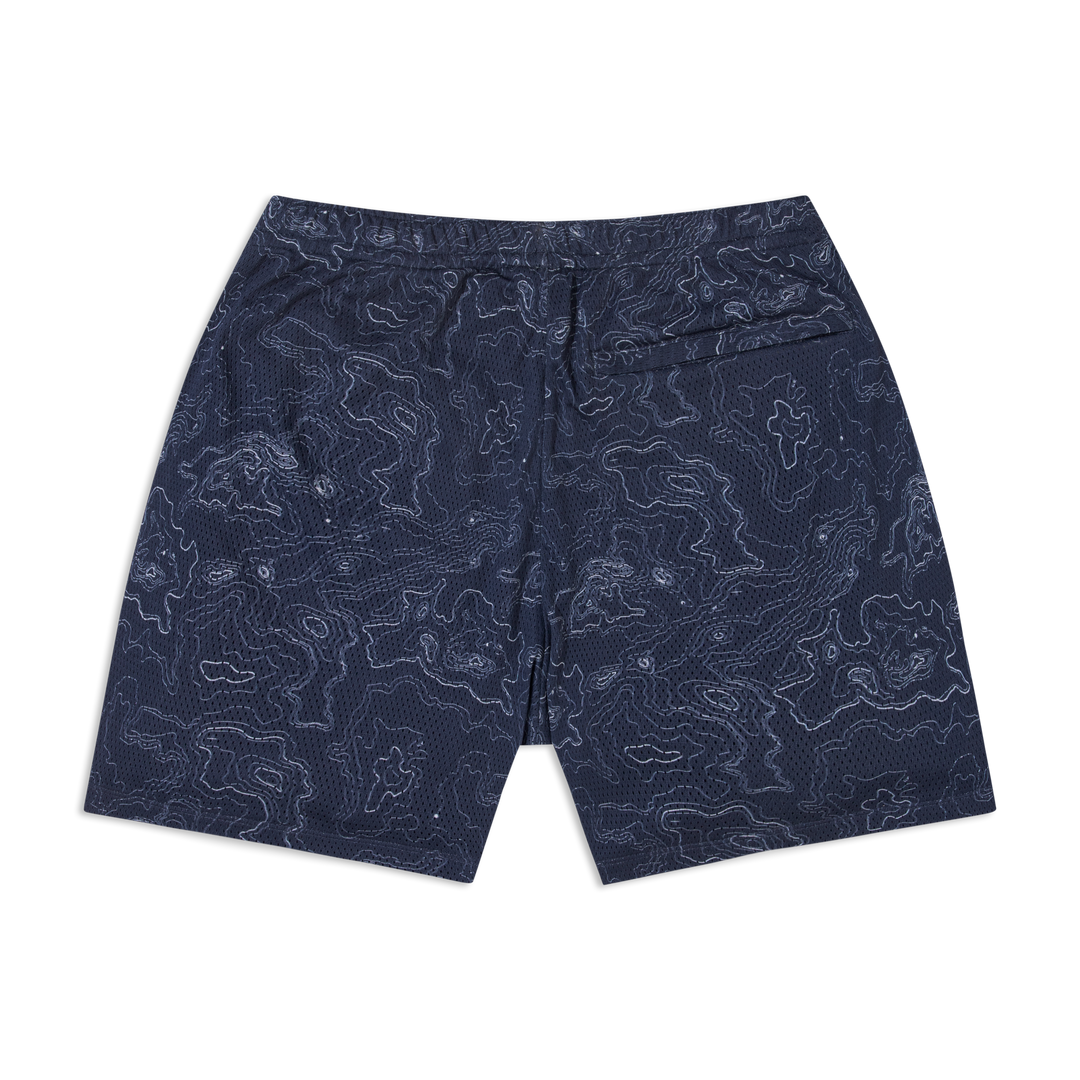 Mesh Short 5.5" Topo Navy back