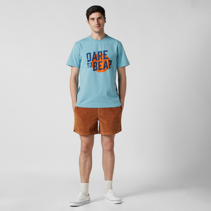Natural Dye Graphic Tee Dare to Bear full body on model
