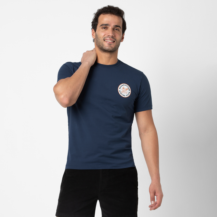 Natural Dye Graphic Tee Hiking front on model