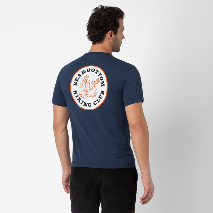 Natural Dye Graphic Tee Hiking back on model