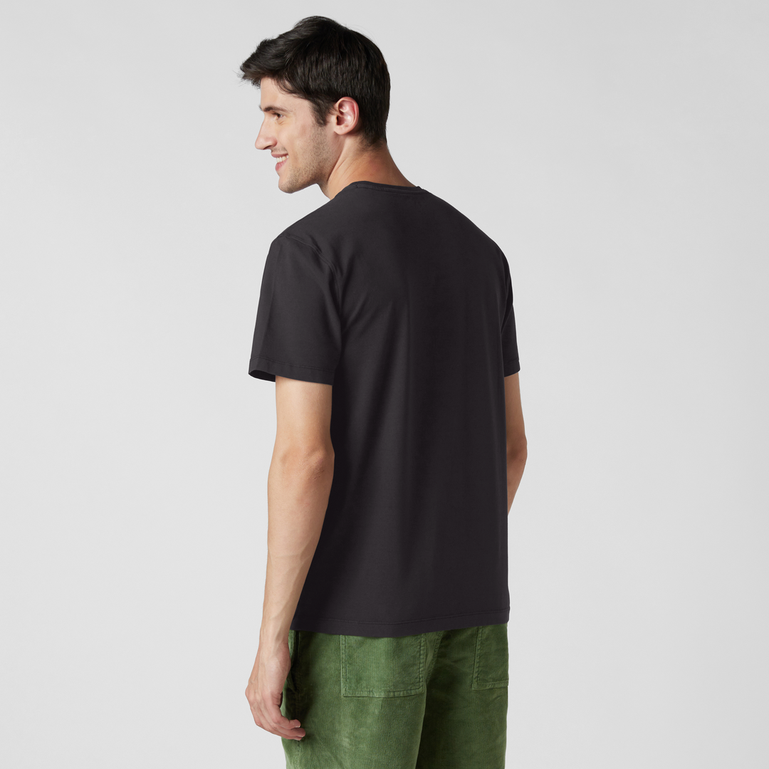 Natural Dye Graphic Tee Stamps back on model