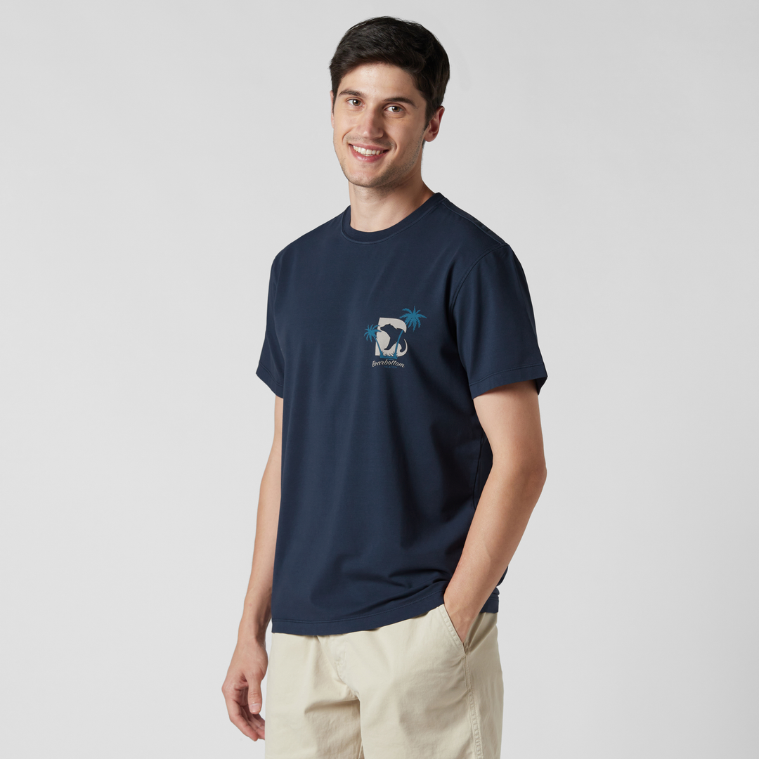 Natural Dye Graphic Tee Vacation side on model