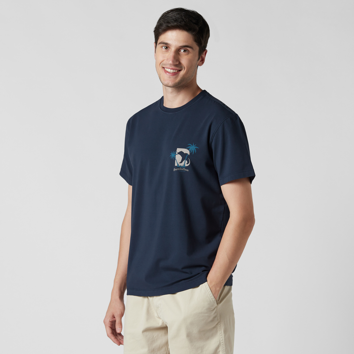 Natural Dye Graphic Tee Vacation side on model