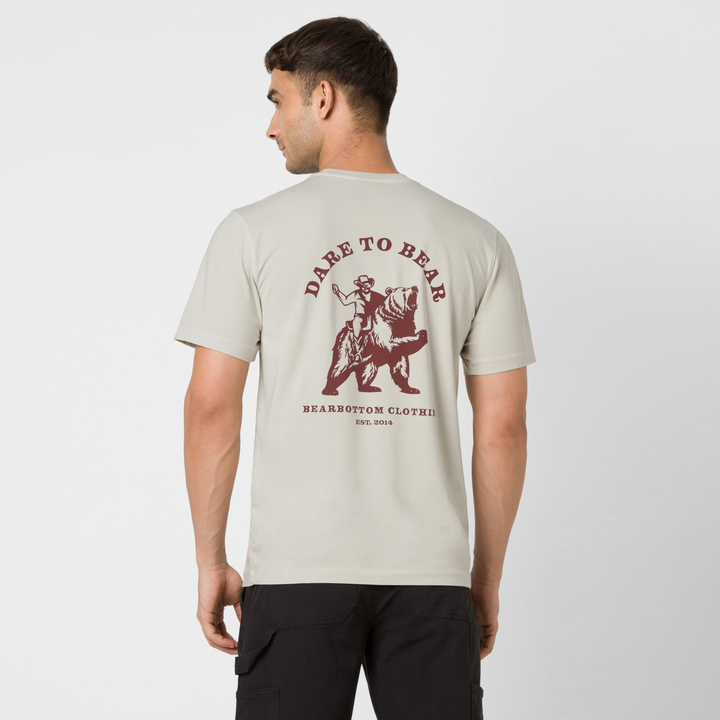 Natural Dye Graphic Tee Cowboy Bear back on model