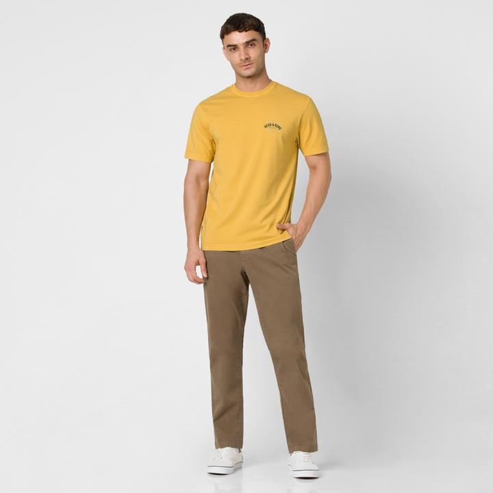 Natural Dye Graphic Tee Dead & Gone full body on model