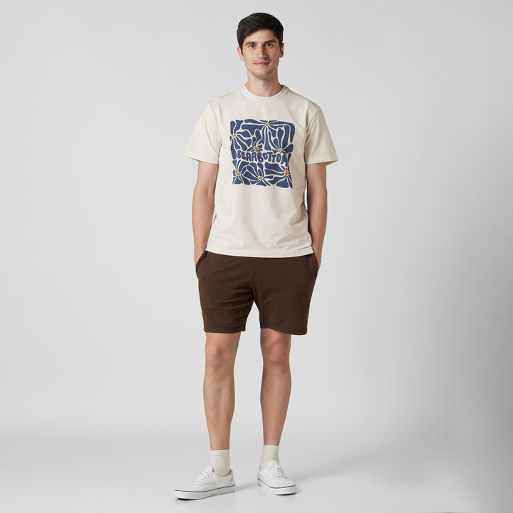 Natural Dye Graphic Tee Floral full body on model