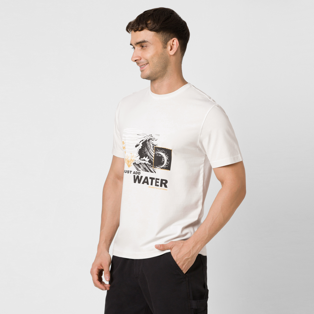 Natural Dye Graphic Tee Just Add Water side on model