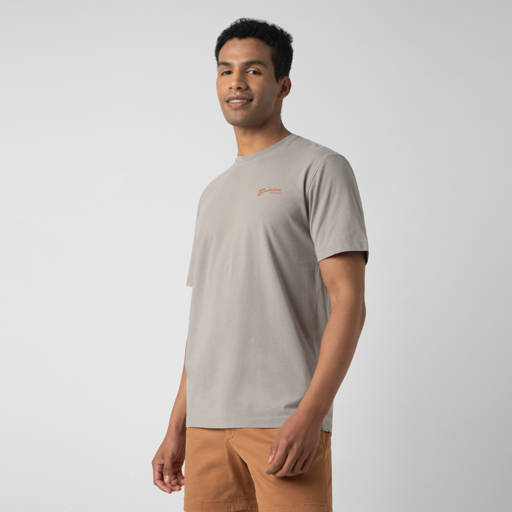 Natural Dye Graphic Tee Summer side on model