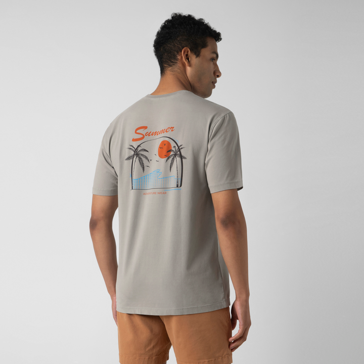 Natural Dye Graphic Tee Summer back on model