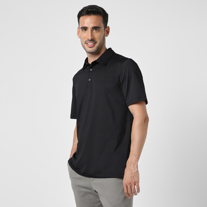 Performance Polo Black side on model